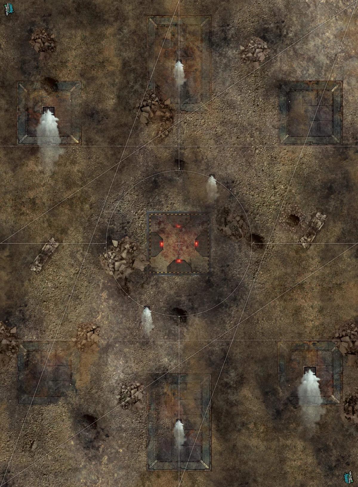 Tapis de jeu - 60x44 - Recto/Verso- Tapis de jeu compétitif - Desert / Fog Zone