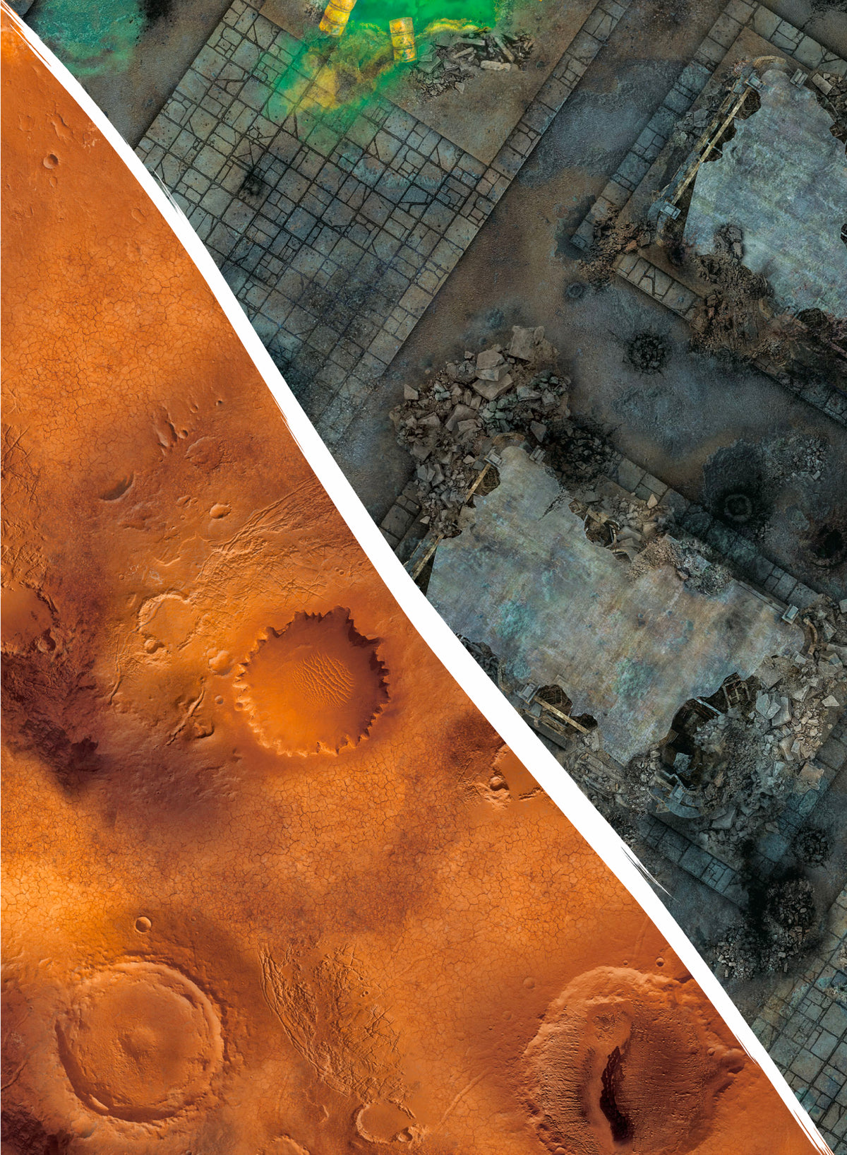Mars / Street - playmat Recto / Verso -44x30 pouces pour Warhammer